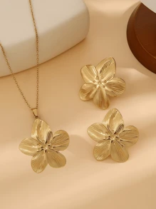 3 pièces de parure collier et boucles d'oreilles fleurs élégantes à la française, cadeau pour amies, sœurs, femmes, idéal pour un port quotidien, le meilleur choix pour un usage quotidien