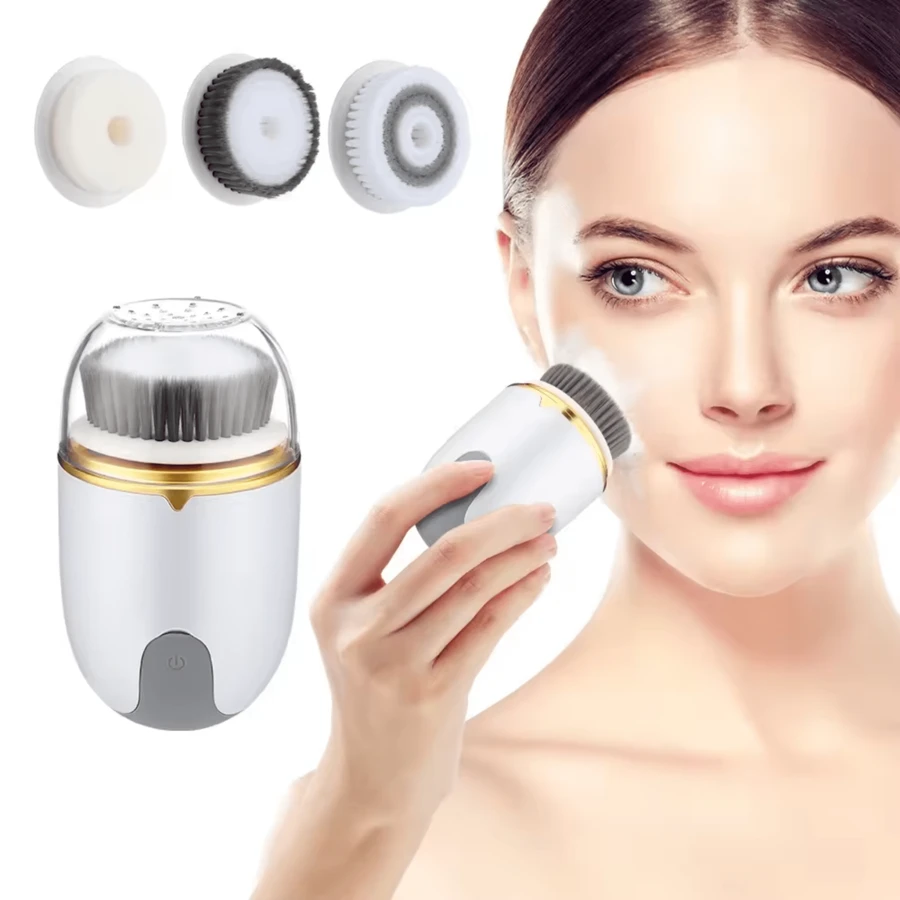 Multifunctional Electric Facial Cleansing Brush, Deep Cleaning Face Wash Tool, Household Facial Brush,Rechargeable With 300mAh Lithium Polymer Battery, USB Charging, For Women, Gift