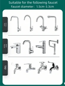 1-Piece Water Filter, Activated Carbon Filtration, Removes Chlorine, Fluoride, Heavy Metals, Hard Water, Suitable For Home Kitchens And Bathrooms - Multicolor - View 10