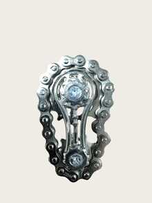 1 件不锈钢齿轮链，创意轮设计，成人减压手指玩具，精密机械旋转器，烦躁玩具，有助于集中注意力和放松，办公室玩具 | 精致的设计 | 耐用的手指陀螺，手指陀螺玩具 - 彩色 - 查看 9