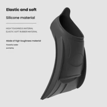 1 Pair Soft Silicone Swimming Fins, Flexible Freeswimming Flippers, Swimming Training Fins - Black - View 3