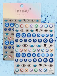 A New Personalized And Creative Blue Eye Nail Art Sticker With Embossed Cartoon Evil Eyes, Suitable For Personal DIY And Diary Decoration - Multicolor - View 7