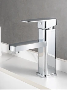 1PC Square Stainless Steel Faucet Bathroom Sink Faucet Single Handle 1 Hole Or 3 Holes Deck Mount Vessel Sink Faucet Modern RV Bathroom Vessel Basin Faucet (Chrome, Black,Gold,Selectable)