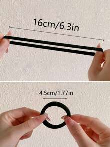 100pcs/10pcs Women's All-Match Black, High-Elastic Nondamaging Hair Ties, Stylish & Versatile, Elegant & Chic, Simple & Minimalist Design Hair Bands, Suitable For Daily Wear, Casual, Party, Commute, Vacation, Face Washing, Makeup, Hairstyling Back To School