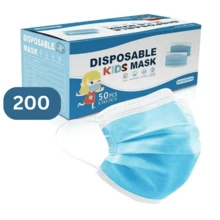Kids Disposable Face Masks - Youth Ages 4-12 - Small Face Masks For Children - Soft, Comfortable, Breathable Face Masks - 200pcs - View 3