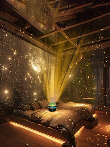 Led Light USB-Powered Aurora LED Night Light Projector With Remote Control - Multiple Color Options, Portable Design, Perfect For Gifts And Parties, Adjustable Brightness, Light Up Your Bedroom - Multicolor - View 4