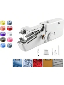 Máquina de coser eléctrica doméstica pequeña con pedal, Máquina de coser totalmente automática para el hogar, Máquina de coser portátil de mesa con luz y pedal ¡Suministro directo del fabricante! Máquina de coser eléctrica doméstica pequeña, recién actualizada. Diseño mini, portátil y manual, encendido con solo un botón, cómoda para tejidos gruesos. Incluye iluminación integrada, corte preciso y diseño con cuchilla para mayor comodidad. Excelente aliado para la costura en el hogar. - Blanco - Ver 1