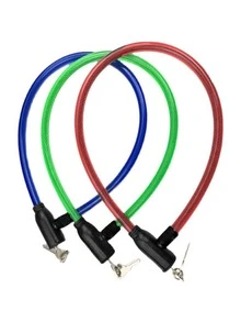 1 Stück Zufällige Farbe Fahrrad-stahlkabelschloss Mit Einem Schlüssel, Anti-diebstahl-schloss Für Mountainbike - Verschiedenfarbig - Übersicht 2