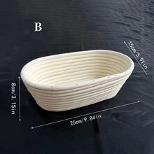 1 个 9.06/9.84/11.02/11.81 英寸白色法棍面包发酵篮面包面团发酵工具，烘焙用品家用柳条面包发酵篮（带布），模型配有布袋