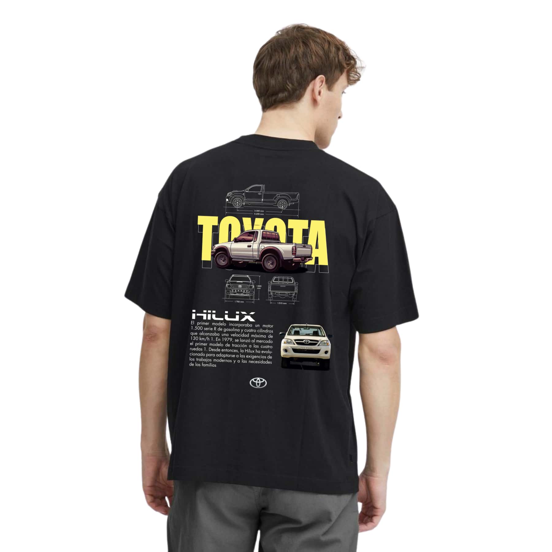 PLAYERA DE HOMBRE, 100% ALGODON CON ESTAMPADO DE AUTOMOVILES, CARROS Verano Regular - Blanco - Ver 1