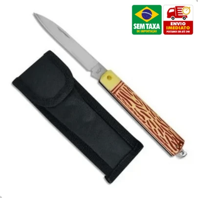 Canivete Metal com Cabo Plástico Ponta Fina 18,5 CM Dobravel com Estojo Ferramenta Multifuncional GP8014
