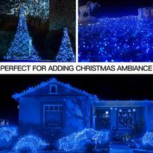 LED String Lights 20m 200LED Fairy Lights, AA Battery Powered Fairy String Lights, Waterproof Silver Wire Copper Wire String Lights For DIY Wedding Dorm, Bedroom, Party, Flower Decoration, Birthday Decoration, Campus Decoration, Holiday Decoration, Courtyard Garden Decoration, Etc - Blue - View 4
