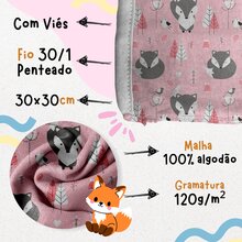 Kit C/6 Pano Toalha De Boca Fralda Babete Bebê 30x30cm Tecido de Malha 30/1 Fio Penteado 100% algodão - Rosa - Visão 2