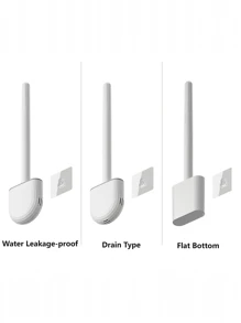 Soft Rubber Toilet Brush Bathroom Cleaning Brush, Crevice-Free Cleaning Brush, Detachable Handle Space-Saving Wall-Mounted Brush, Soft Rubber Toilet Brush Crevice-Free Cleaning Brush