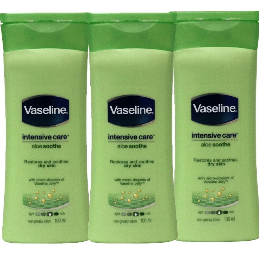 Vaseline Non Greasy Intensive Care Body Lotion, Aloe Soothe 3 Travel Packs X 3.4 Fl.Oz / 100 ML (Flight Friendly Size) - Multicolor - View 1