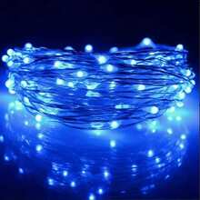 LED String Lights 20m 200LED Fairy Lights, AA Battery Powered Fairy String Lights, Waterproof Silver Wire Copper Wire String Lights For DIY Wedding Dorm, Bedroom, Party, Flower Decoration, Birthday Decoration, Campus Decoration, Holiday Decoration, Courtyard Garden Decoration, Etc - Blue - View 5