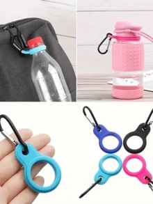 Bộ móc treo bình nước bằng thép không gỉ và silicon di động cho thể thao ngoài trời, đi bộ đường dài, cắm trại - Đen, nhiều màu sắc Đồ dùng du lịch thiết yếu Phụ kiện du lịch Kỳ nghỉ hè Kỳ nghỉ trở lại trường - Nhiều màu - Xem 7