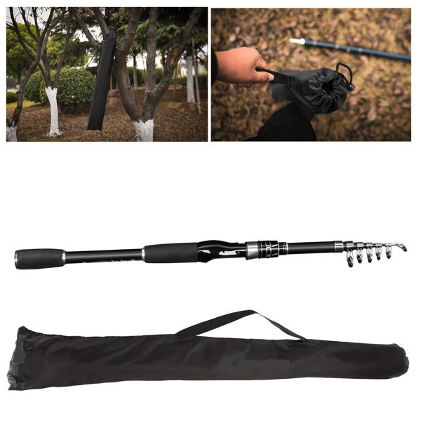 1 Stück Outdoor Angel Rutenschutz Hülle (Schwarz), leichte Handtasche, Tasche zur Aufbewahrung der Angelrute zum Reisen - geeignet für Outdoor Sport Aufbewahrung