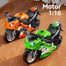 1 pièce Moto de jeu de simulation sonore et lumineuse à inertie pour bébé, modèle de voiture à effet sonore et lumineux, jouet pour enfant de 3 ans, cadeau, retour à l'école