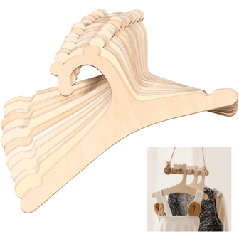 15/20pcs Wooden Bear Shaped Clothing Hangers, 22.8cm/9 Inch Linden Wood Plywood Lightweight Hangers Suitable For Shirts, Pants, Skirts