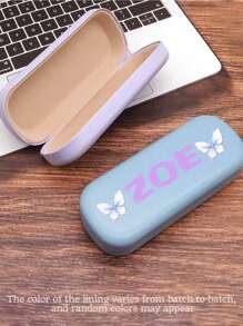 1pc Custom Cute Name PU Leather Glasses Case, Personalized Sunglasses Case, Customized Glasses Case Hard Shell, Customizable Eyeglasses Case, Crush Resistant Fashionable Eyeglasses Storage Case With Wear-Resistant Soft Lining,School Supplies,Back To School,School Gift,For Office,For School,For Classroom,For Teacher Gifts,For University,For Colleague,For Dorm Rooms,For Teacher,For Boys And Girls,For Teenagers,Junior High School Students,Middle School Students,High School Senior High School Students,College Students,University Students,Freshman,Sophomore,Underclassmen,Practical Gift