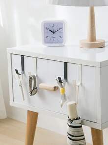 2/5个装不锈钢挂钩，简易门钩，适用于书桌抽屉、书架、橱柜门，可正反安装，兼容多种门和橱柜