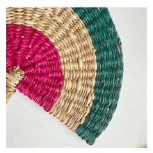 1pc 28/36cm Handwoven Seagrass Hand Fan, Home Decor Wall Hanging Fan, Suitable For Elderly, Cooling In Summer, Anti-Mosquito, Lobby & Club Decor - Colorful Seaweed Fan - View 6