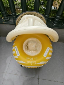 1 pieza Visera solar desmontable Flotador de natación para niños pequeños con rayas de colores y asa