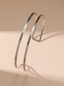 1 pièce Collier ras-du-cou ouvert en forme de C, minimaliste, mode punk, métal fil de ligne. Bijoux de tous les jours pour femmes