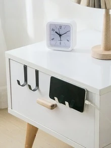 2/5个装不锈钢挂钩，简易门钩，适用于书桌抽屉、书架、橱柜门，可正反安装，兼容多种门和橱柜