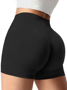 2 Peças (Cor Sólida e Tie Dye) Shorts Esportivos Femininos de Ioga e Academia, Fitness, Sem Costura, Controle da Barriga, Levantamento do Bumbum, Secagem Rápida, Alta Elasticidade