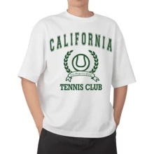 Playera 100% Algodón Peinado Con Temática Club De Tenis Ideal Para Regalos, Uso Diario, Entrenamiento - Blanco - Ver 3