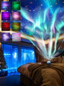 1 件北极光氛围投影灯，适用于卧室、游戏室、家庭影院、天花板、房间装饰，非常适合节日、情人节礼物，USB 供电，便携