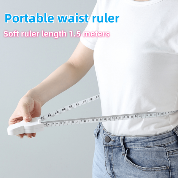 1 pièce Ruban à mesurer de taille précision automatique blanc, ruban à mesurer souple rétractable à double face de type Y, règle de poche mini pour usage domestique