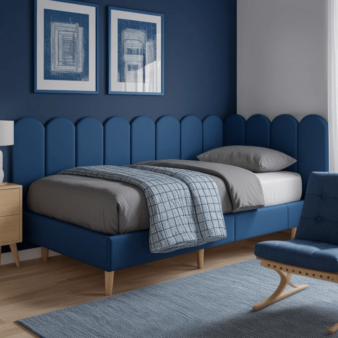 Cabeceira Nuvem Infantil 20x60cm – Estofada em Veludo/Suede para Cama de Criança