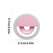 1PC White/Pink/Blue/Black Portable LED Selfie Ring Light With USB Charging, 3 Lighting Modes, Portable Lighting, Photo Beauty Halo Light, Live Clip Light Selfie Light, Suitable For Live Streaming, Video Conference Lighting, Photography And Video, Charming Gift, Nail Trimming, Eyelash Extension, Tattoo And Skin Care, Touch Button Control, Desktop Beauty Fill Light 150mAH