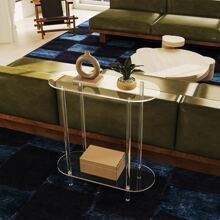 1 Stück klare/schwarze/farbige schmale Acryl Regalkonsole, geeignet für Sofa, Eingangsbereich, Flur, Wohnzimmermöbel, freistehend, einfacher Aufbau