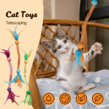 3 包猫玩具咀嚼绳，2025 新款互动猫羽毛玩具，耐咬猫薄荷弹力绳玩具，自娱自乐猫玩具牙齿清洁咀嚼玩具，适合室内猫和幼猫