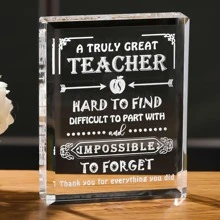 1 pieza Regalo de agradecimiento para maestros, Agradecimiento al maestro, Placa decorativa de acrílico para escritorio, Regalo del Día del Maestro, Regalo de cumpleaños para maestros, Regalo de graduación, Regalo del Día de la Madre, Regalo para maestras, Regalo conmemorativo, Decoraciones de graduación 2025