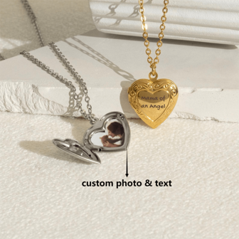 Custom Heart Locket Necklace With Picture, Engraved Heart Necklace, Heart Locket With Picture, Girlfriend Gift, Meaningful Gift For Mom, A Festival Gift For Mom, Mother's Day, Gifts For Good Friends