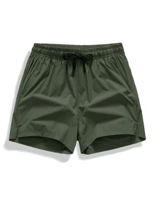 3pcs Men's Sport Shorts Set, Summer,Father Day Gift, Thin Ice Silk Quick-Dry Shorts, Fashionable Casual Running Fitness Beach Shorts