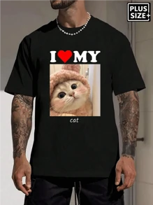 Spersonalizowany T-shirt męski z krótkim rękawem w dużym rozmiarze (do 6XL) w stylu Boyfriend, personalizowany za pomocą własnego zdjęcia. Możliwość personalizacji T-shirtu do zaprojektowania na imprezę, do zespołu, dla pary, do pracy, dla rodziny