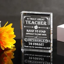 1 pieza Regalo de agradecimiento para maestros, Agradecimiento al maestro, Placa decorativa de acrílico para escritorio, Regalo del Día del Maestro, Regalo de cumpleaños para maestros, Regalo de graduación, Regalo del Día de la Madre, Regalo para maestras, Regalo conmemorativo, Decoraciones de graduación 2025