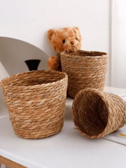 Handmade Woven Embrace Basket, Rustic Floral DIY Flower Arrangement Basket, Boho Multi-Purpose Storage Basket, Natural Water Grass Woven Planter Basket, Floral Pot Basket, Woven Plant Container, Home Indoor Outdoor Tabletop Window Sill Floor Decor