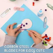 4 Pack Cute Mini Retractable Box Cutters Multi Color Green Blue White Pink Ergonomic Grip Portable Utility Knives Sharp Blades For Cardboard Packages Crafts Scrapbooking Art Painting Office Home Holiday Gifts Christmas Stocking Stuffers Birthday Halloween Envelope Opener - 彩色 - 查看 9