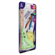 Juego geometria escolor flexible color pastel con compases incluido 5piezas - Multicolor - Ver 4