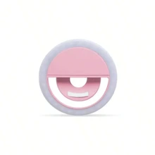 1PC White/Pink/Blue/Black Portable LED Selfie Ring Light With USB Charging, 3 Lighting Modes, Portable Lighting, Photo Beauty Halo Light, Live Clip Light Selfie Light, Suitable For Live Streaming, Video Conference Lighting, Photography And Video, Charming Gift, Nail Trimming, Eyelash Extension, Tattoo And Skin Care, Touch Button Control, Desktop Beauty Fill Light 150mAH