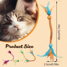 3 包猫玩具咀嚼绳，2025 新款互动猫羽毛玩具，耐咬猫薄荷弹力绳玩具，自娱自乐猫玩具牙齿清洁咀嚼玩具，适合室内猫和幼猫