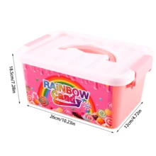 1 盒、彩虹糖玩具套装、一个大桶粘土玩具套装、DIY 史莱姆套装、生日礼物、派对活动、减压玩具、挤压玩具、油灰套装、史莱姆套装、黄油泥、史莱姆、适合 3 岁以上儿童的完美玩具、减压