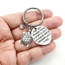 1 pièce Porte-clés tortue de mer pour femmes et hommes, porte-clés avec pierre de naissance, accessoires tortue, bijoux de fête, cadeaux d'anniversaire pour elle, accessoires de voiture, charm de sac à dos pour l'école